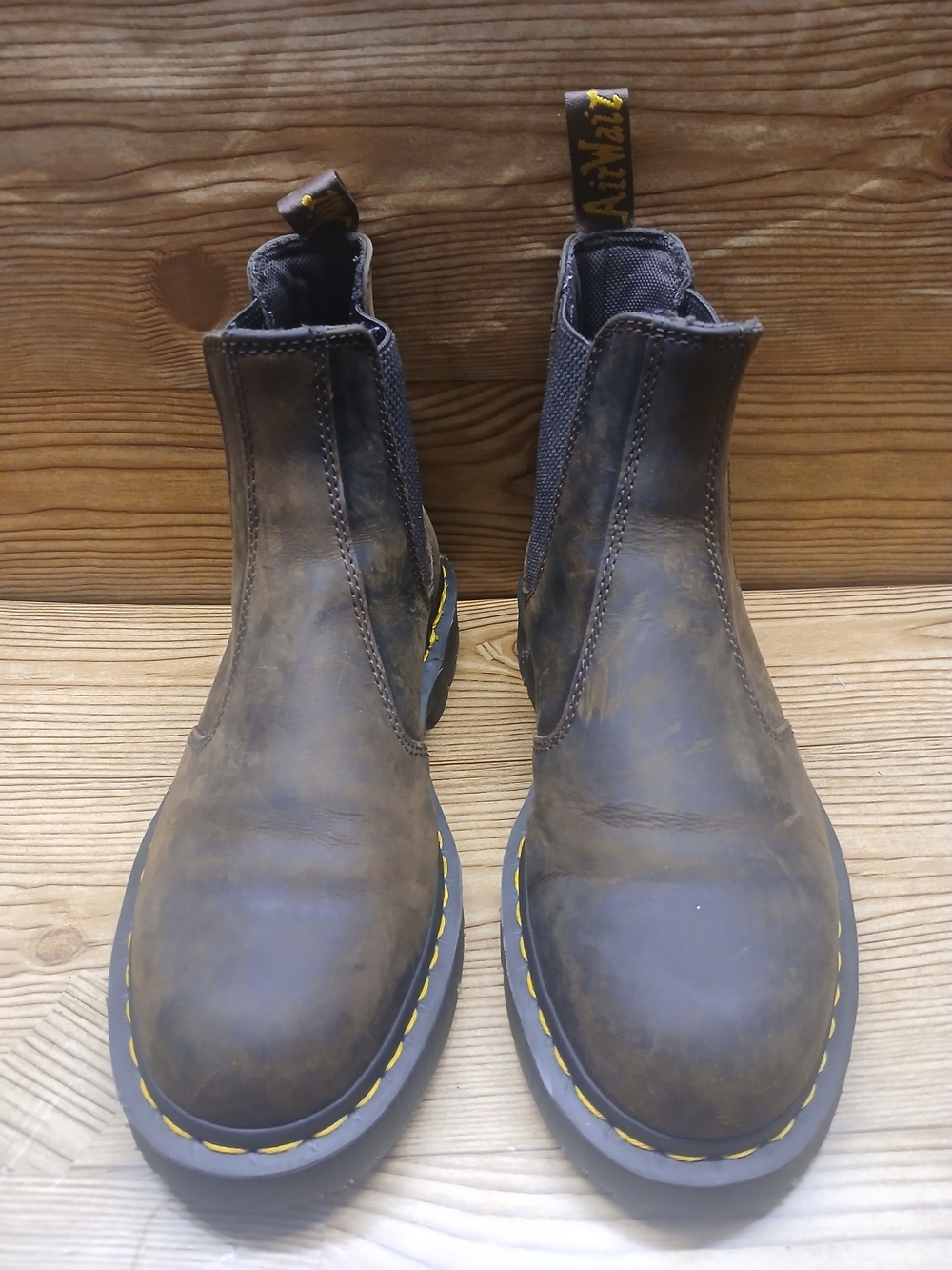 Dr. Martens Brown Leather Chukka Boot with Yellow Stitching - Picture 3 of 13